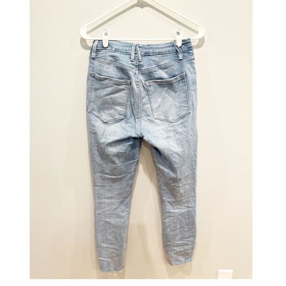 Good american good waist distressed light wash jeans - Picture 3 of 5